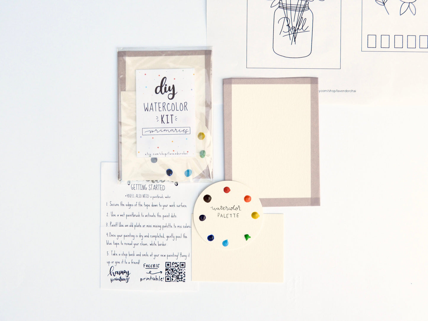 DIY Watercolor Painting Kit BUNDLE + 4 FREE Brushes!