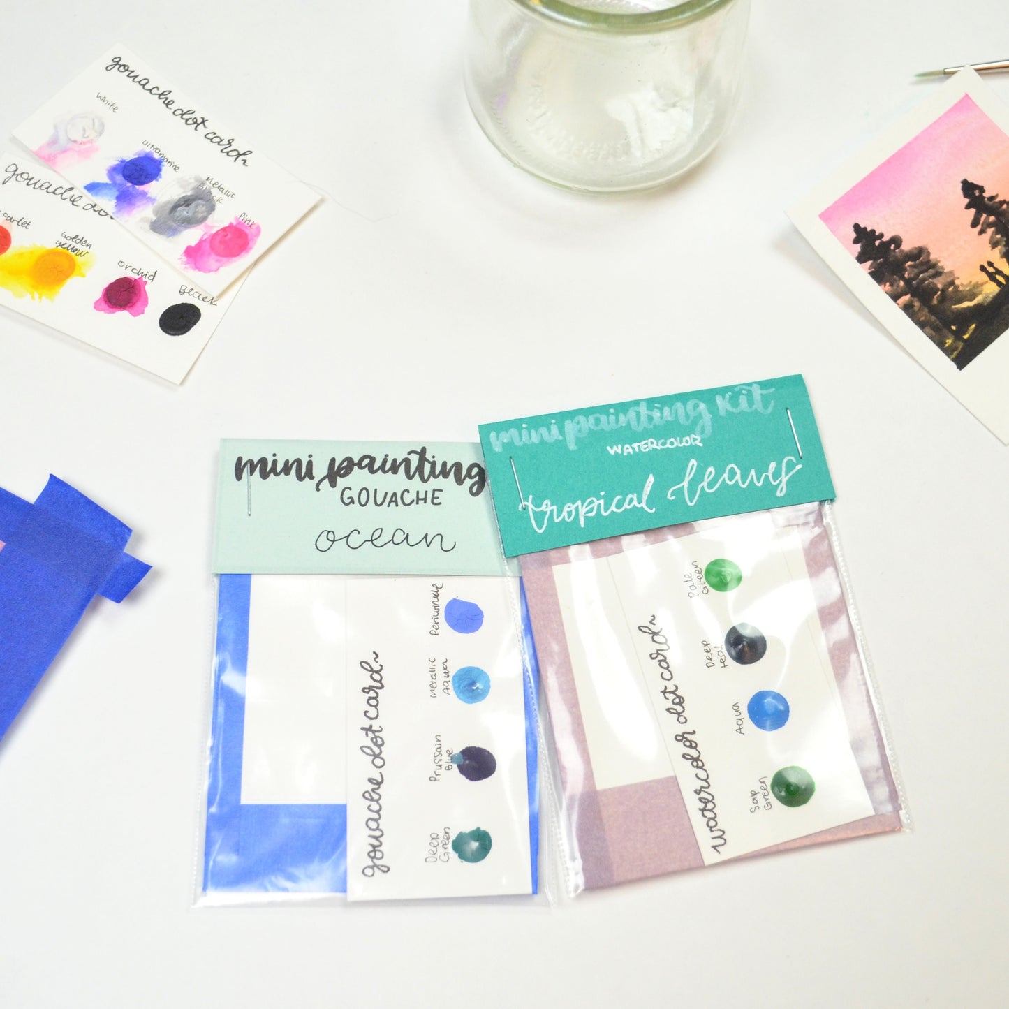 Mini Painting Kit- Tropical Leaves