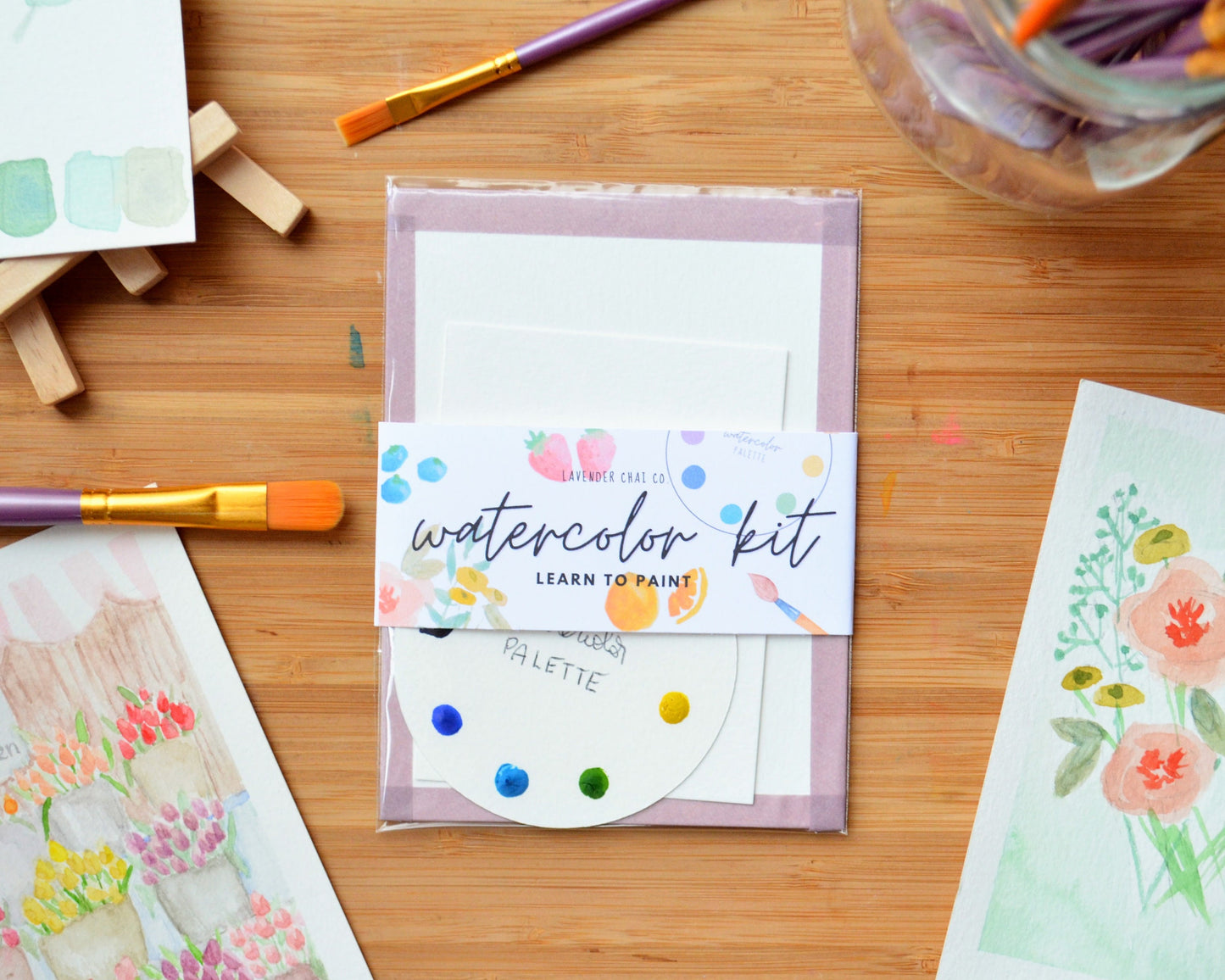 DIY Watercolor Painting Kit BUNDLE + 4 FREE Brushes!
