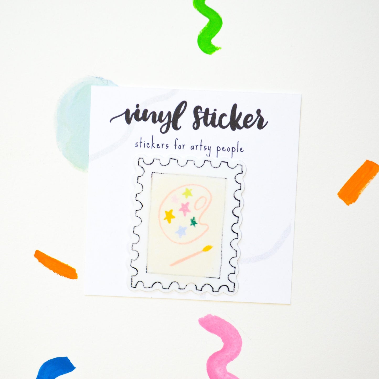 Paint Palette Stamp Vinyl Artist Humor Sticker