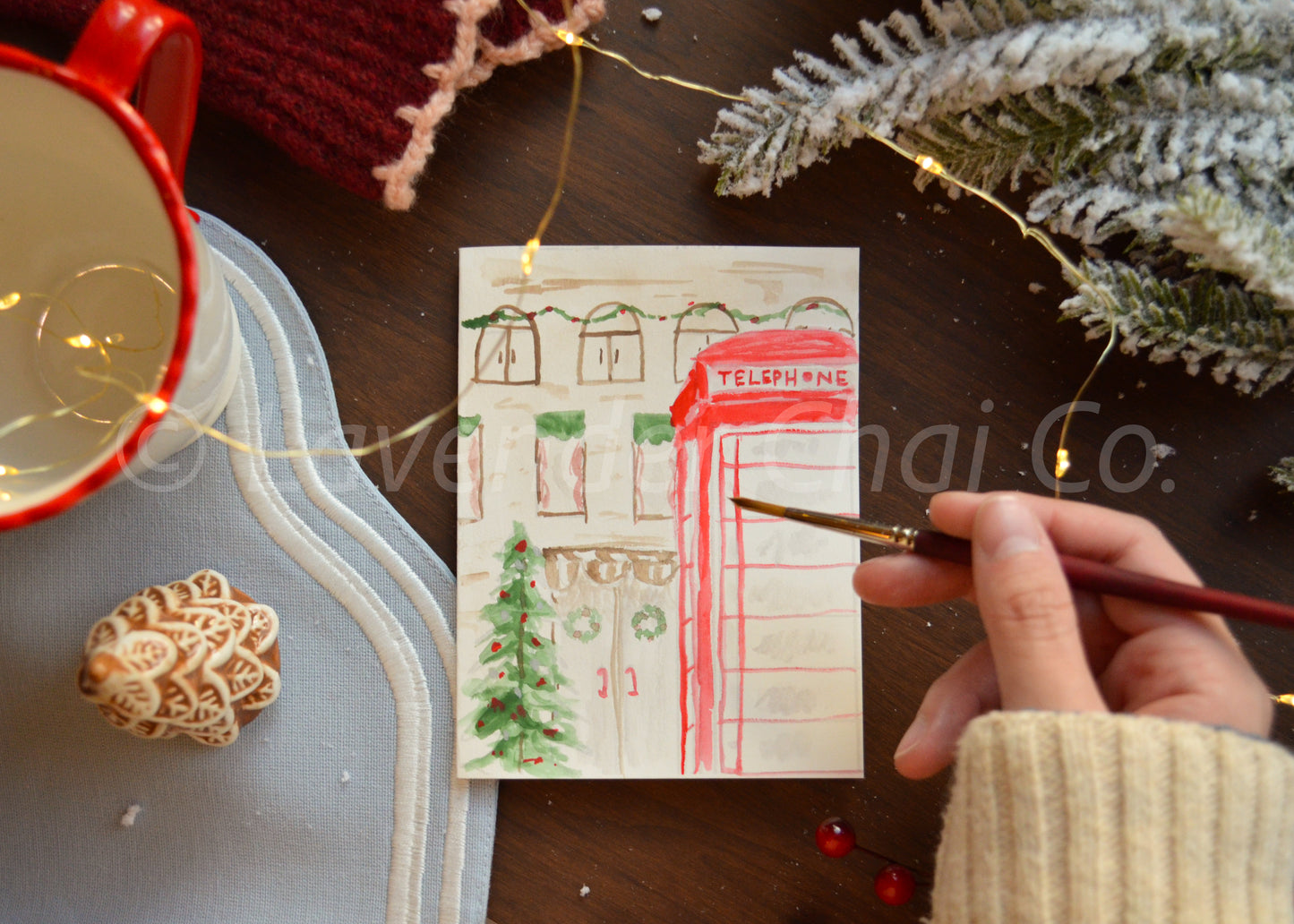 London Holiday Watercolor Greeting Card Painting Kit