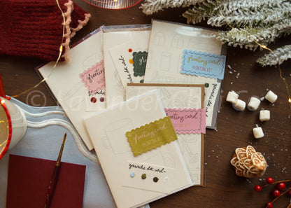 Hot Chocolate Watercolor Greeting Card Painting Kit