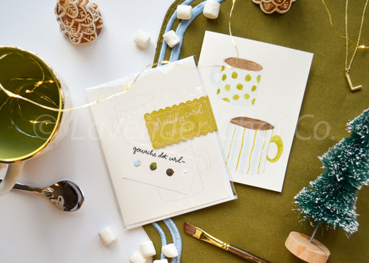 Hot Chocolate Watercolor Greeting Card Painting Kit