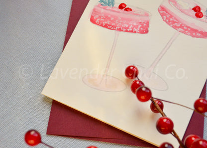 Cranberry Spritz Watercolor Greeting Card Painting Kit