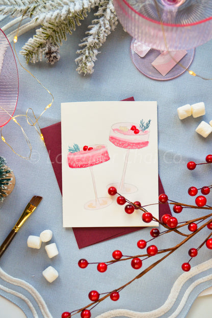 Cranberry Spritz Watercolor Greeting Card Painting Kit
