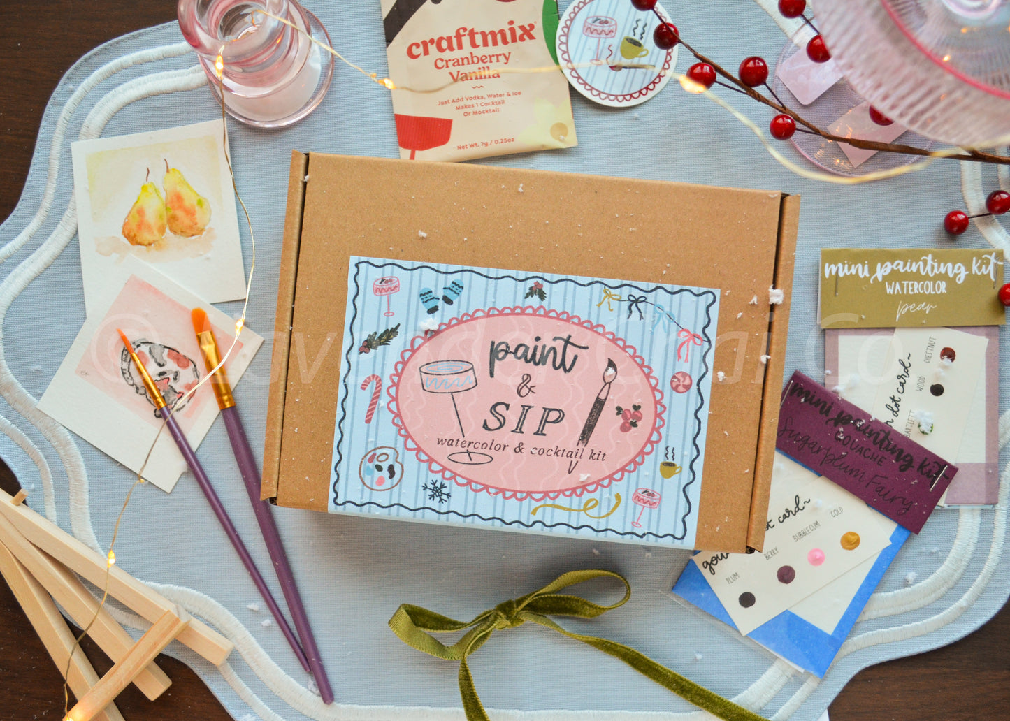 Paint & Sip Holiday Cocktail Kit