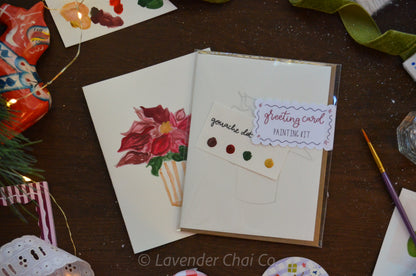 Poinsettia Watercolor Greeting Card Painting Kit