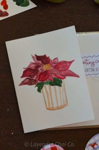 Poinsettia Watercolor Greeting Card Painting Kit
