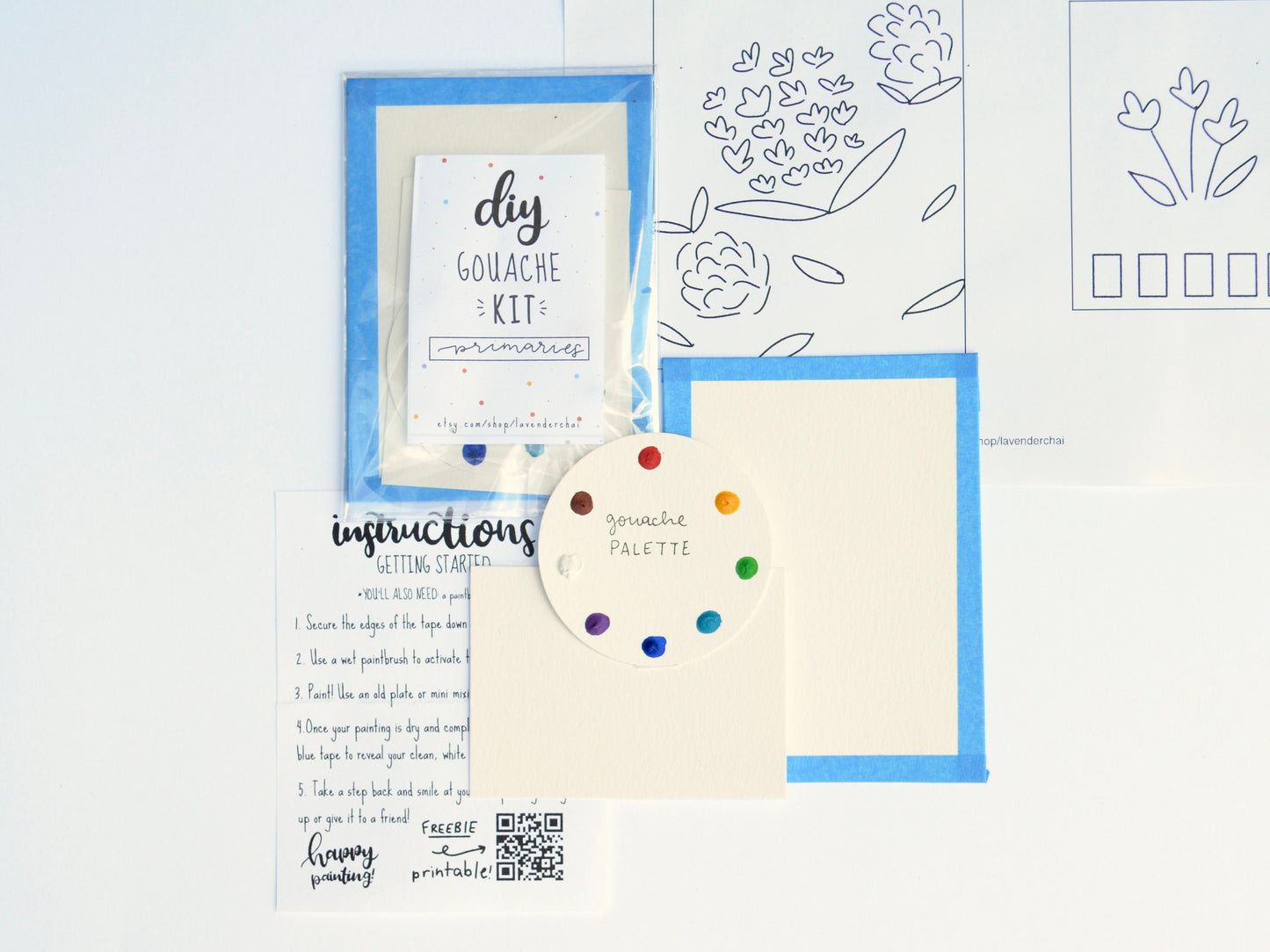 DIY Gouache Painting Kit BUNDLE + 4 FREE Brushes!
