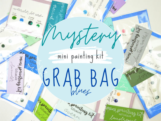 BLUE Mystery Grab Bag Mini Painting Kit