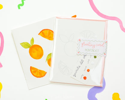 Orange Citrus Watercolor Greeting Card Painting Kit