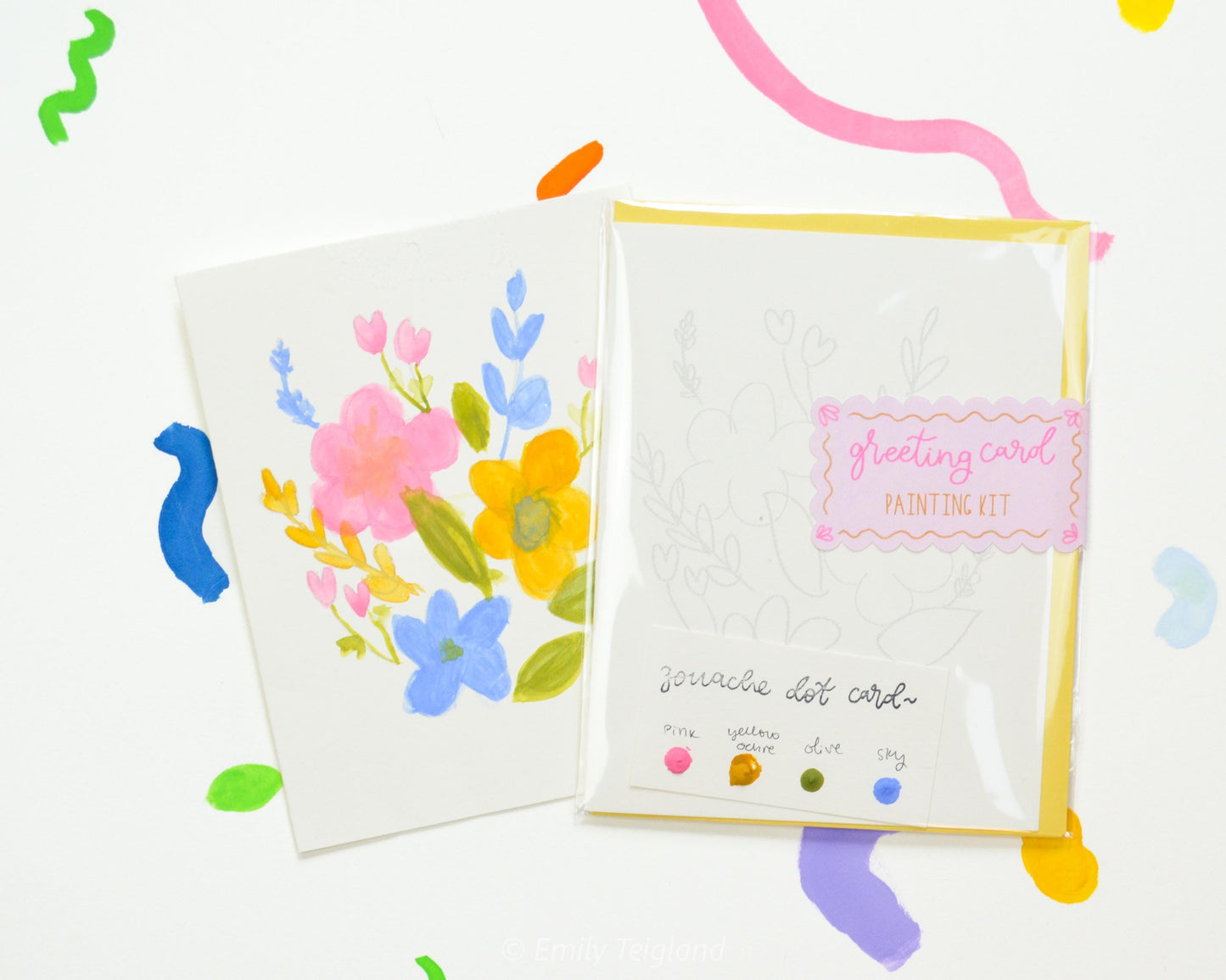 Flowers Watercolor Greeting Card Painting Kit