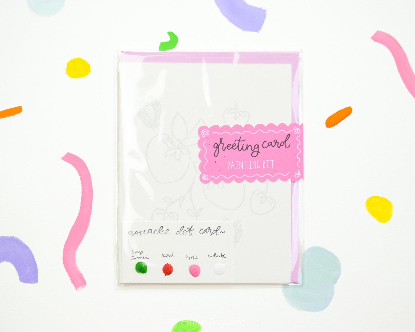 Strawberries Watercolor Greeting Card Painting Kit