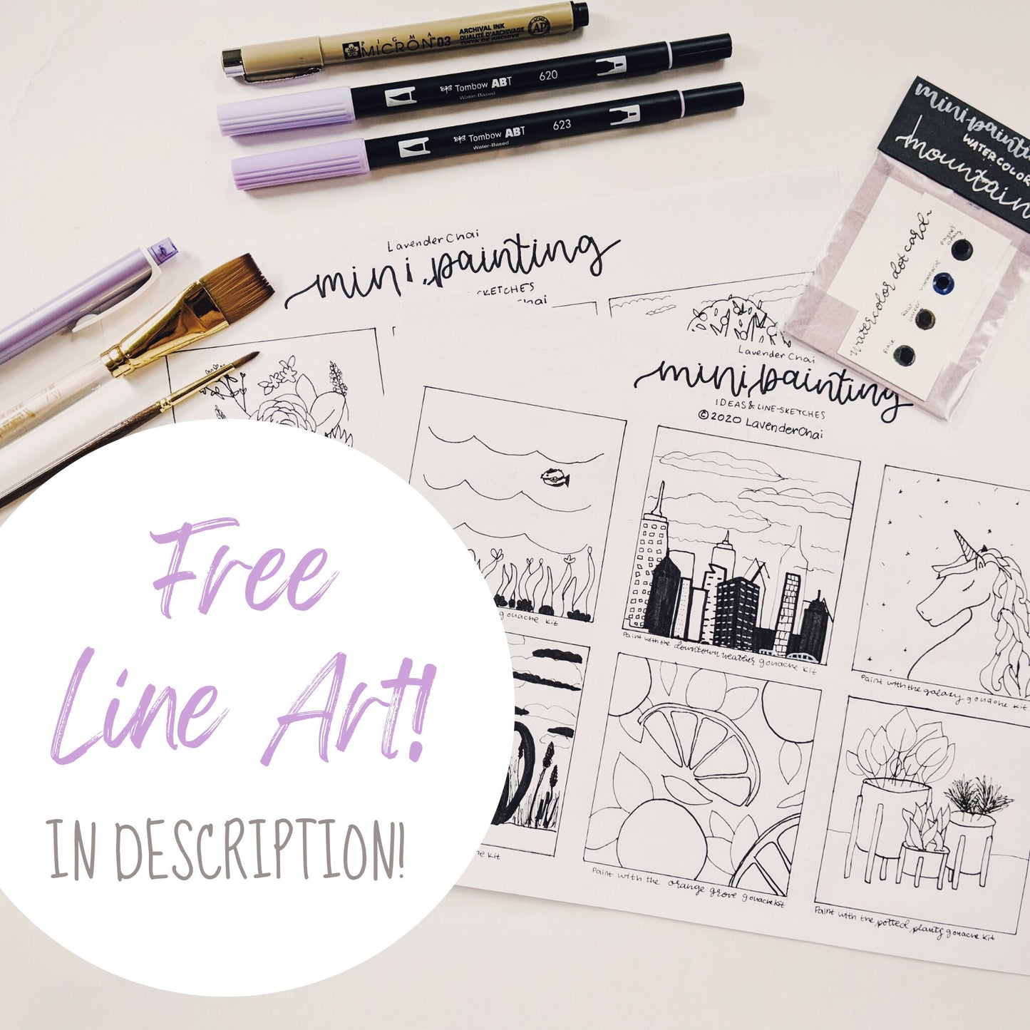 Mini Painting Kit- Pretty Pink Florals