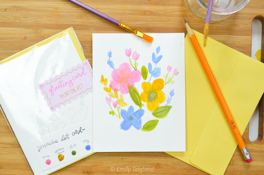 Flowers Watercolor Greeting Card Painting Kit