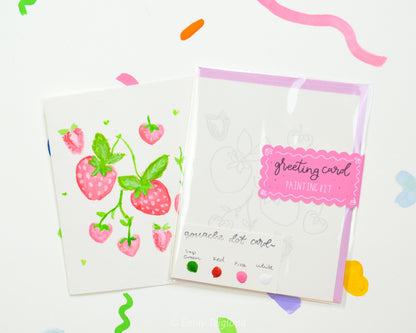 Strawberries Watercolor Greeting Card Painting Kit