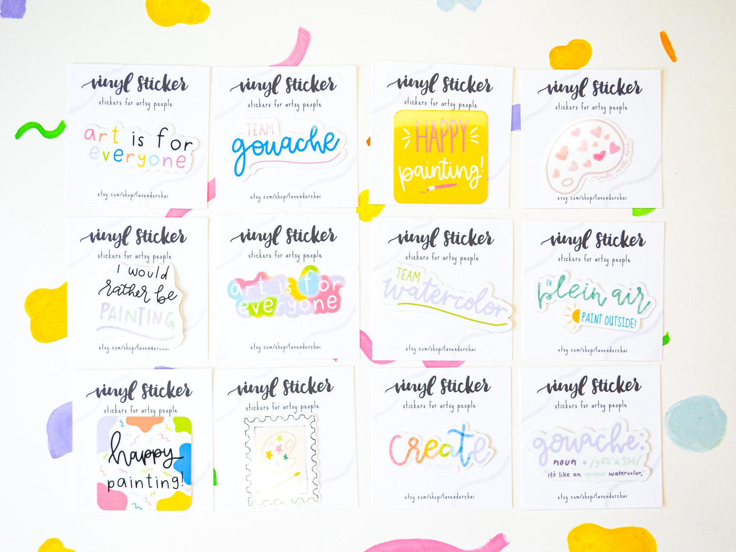 Happy Painting Sunshine Vinyl Artist Gift Sticker