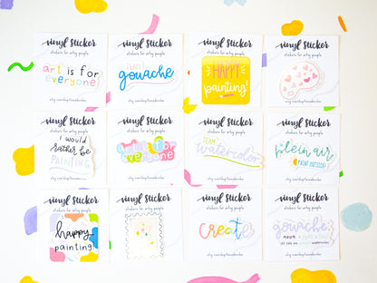 Happy Painting Sunshine Vinyl Artist Gift Sticker