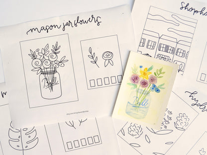 DIY Painting Kit BUNDLE Watercolor & Gouache + 4 FREE Brushes!