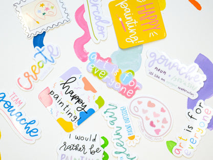 Team Gouache Vinyl Artist Humor Sticker