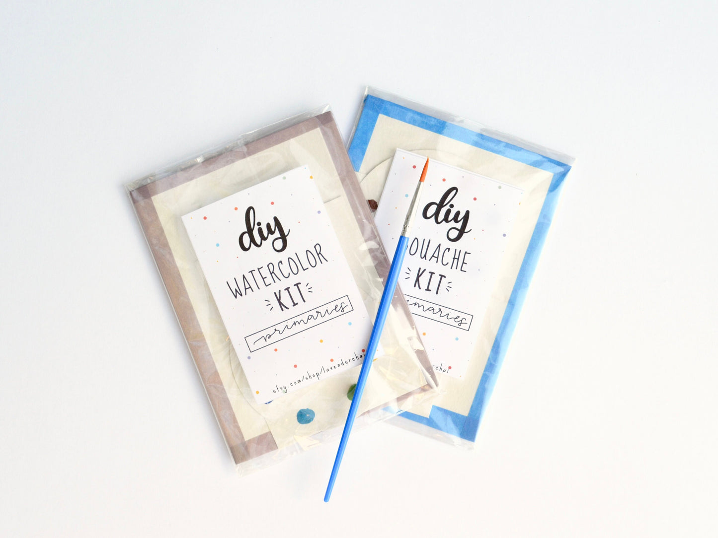 DIY Painting Kit BUNDLE Watercolor & Gouache + 4 FREE Brushes!