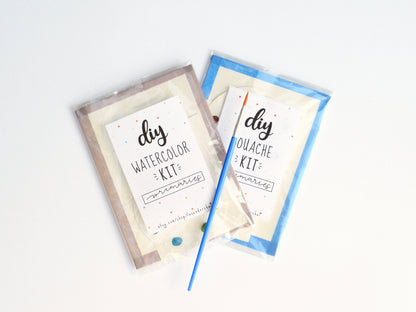 DIY Painting Kit BUNDLE Watercolor & Gouache + 4 FREE Brushes!