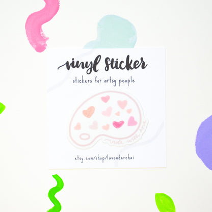 Made with Love Palette Vinyl Artist Humor Sticker
