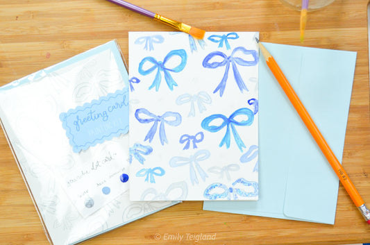 Bows Watercolor Greeting Card Painting Kit
