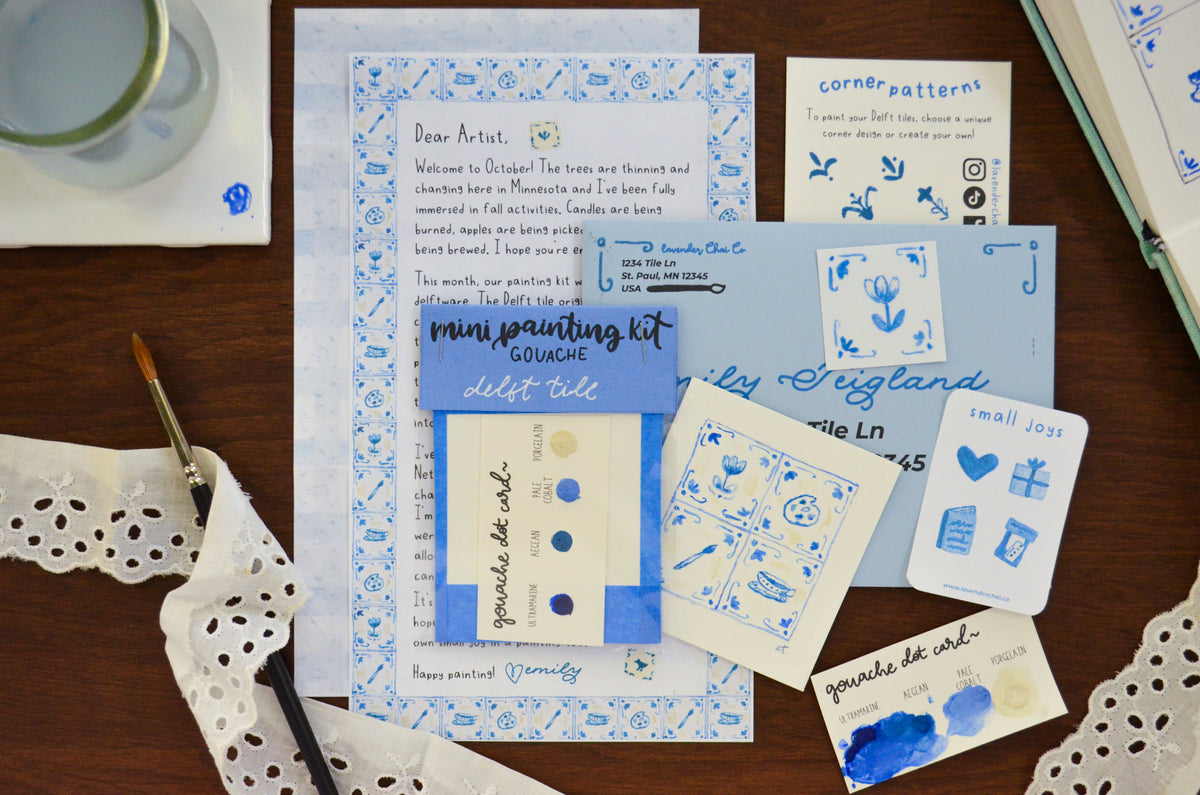 Mini Painting Kit- Delft Tile