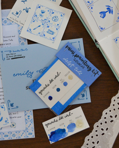 Mini Painting Kit- Delft Tile