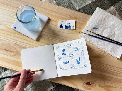 Mini Painting Kit- Delft Tile