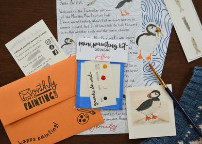 September 2026 Puffins - The Monthly Mini Painting Club Catch Up