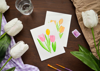 Tulip Watercolor Greeting Card Painting Kit