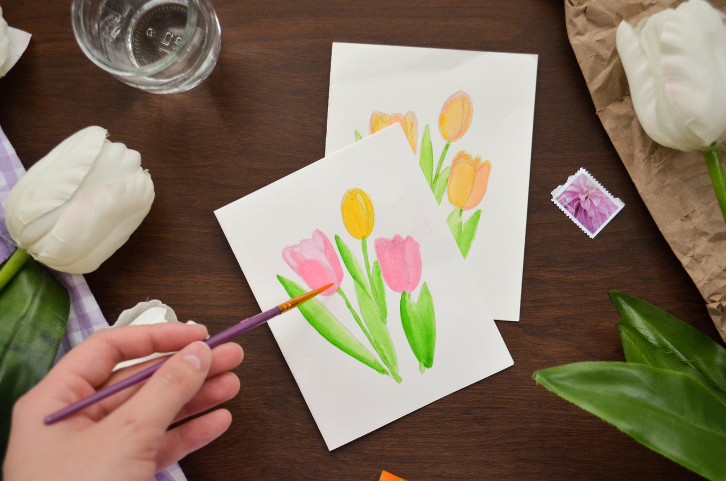 Tulip Watercolor Greeting Card Painting Kit