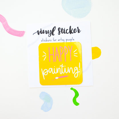 Happy Painting Sunshine Vinyl Artist Gift Sticker