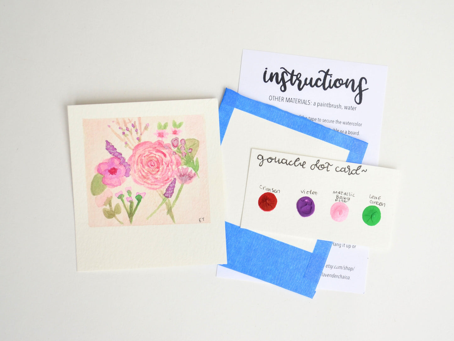 Mini Painting Kit- Pretty Pink Florals