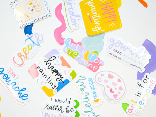 Artist Humor Vinyl Sticker Gift Pack Whimsical Colorful