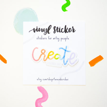 Create Rainbow Vinyl Artist Gift Sticker