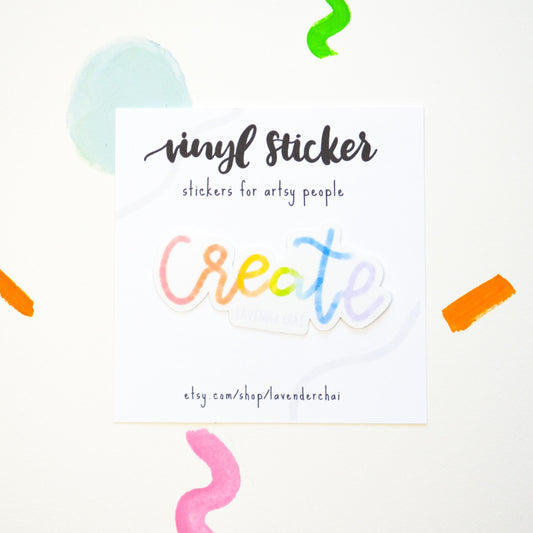 Create Rainbow Vinyl Artist Gift Sticker