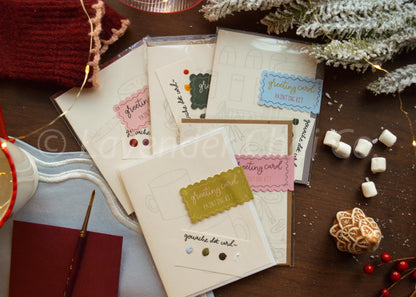 Watercolor Greeting Card Painting Kit- Festive Bows