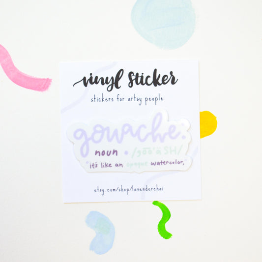 What's Gouache? Vinyl Artist Humor Sticker